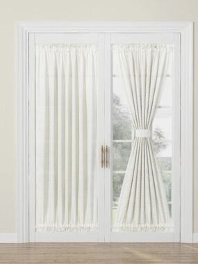 Two Pages Custom Pocket French Door Curtains (2) with rods NWT